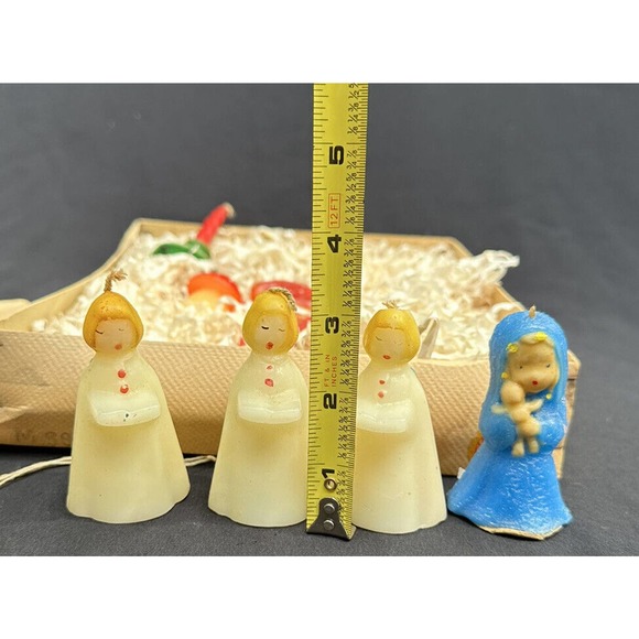 Vintage Christmas CANDLE LOT GURLEY TAVERN Mushroom FIGURE Cute! In Box 6C - Picture 5 of 12
